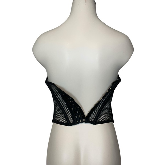 FASHION NOVA sz X Small Mesh Bustier Adjustable Boning Black - Picture 6 of 9